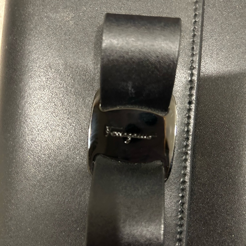 Salvatore Ferragamo Black Crossbody Bag with Bow Detail - Picture 4 of 12